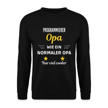 Opa wie ein normaler nur viel cooler Programmierer - Unisex Pullover - Schwarz - Vorne - Alina (178cm) & Michal (187cm)