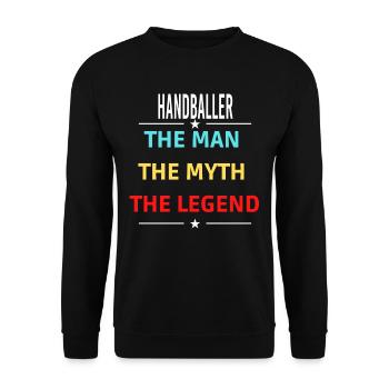 The Man The Myth The Legend HANDBALLER - Unisex Sweatshirt - black - Front - Alina (178cm) & Michal (187cm)