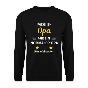 Opa wie ein normaler nur viel cooler Psychologe - Unisex Pullover - Schwarz - Vorne - Alina (178cm) & Michal (187cm)