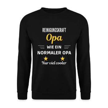 Opa wie ein normaler viel cooler Reinigungskraft - Unisex Pullover - Schwarz - Vorne - Alina (178cm) & Michal (187cm)