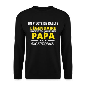 PILOTE DE RALLYE légendaire drôle papa - Sweat-shirt Unisexe - noir - Devant - Alina (178cm) & Michal (187cm)