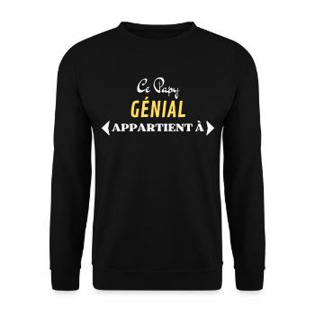 AJOUTEZ PRÉNOMS CE PAPY GÉNIAL APPARTIENT À - Sweat-shirt Unisexe - noir - Devant - Alina (178cm) & Michal (187cm)