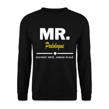 MR. souvent imité, jamais égalé Podologue - Sweat-shirt Unisexe - noir - Devant - Alina (178cm) & Michal (187cm)