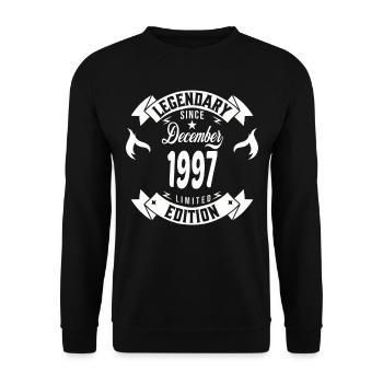Legendär seit Dezember 1997 - Unisex Pullover - Schwarz - Vorne - Alina (178cm) & Michal (187cm)