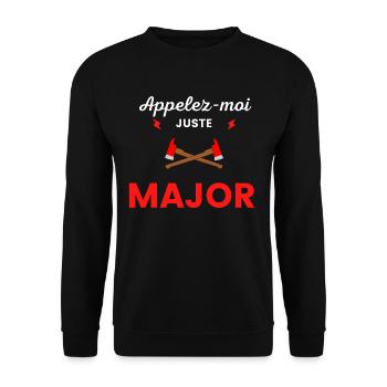 Appelez-moi major pompier - Sweat-shirt Unisexe - noir - Devant - Alina (178cm) & Michal (187cm)