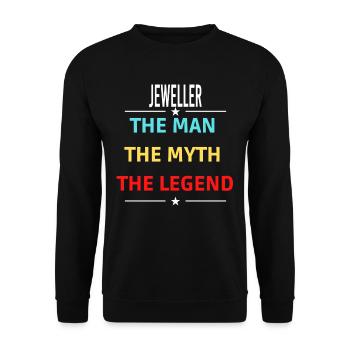 The Man The Myth The Legend JEWELLER - Unisex Sweatshirt - black - Front - Alina (178cm) & Michal (187cm)