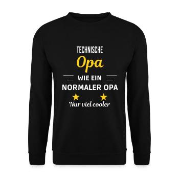 Opa wie ein normaler nur viel cooler Technische - Unisex Pullover - Schwarz - Vorne - Alina (178cm) & Michal (187cm)