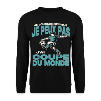 Je peux pas j'ai coupe du monde. - Sweat-shirt Unisexe - noir - Devant - Alina (178cm) & Michal (187cm)