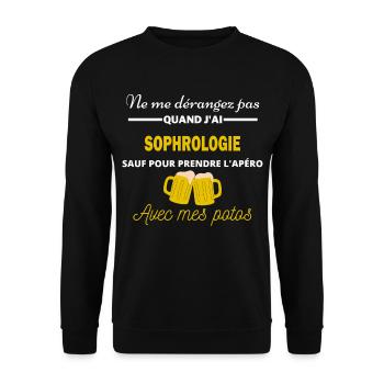 Ne me dérangez pas QUAND J'ai l'apéro sophrologie - Sweat-shirt Unisexe - noir - Devant - Alina (178cm) & Michal (187cm)