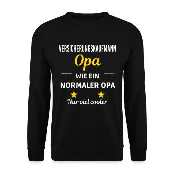Opa wie ein nur viel cooler Versicherungskaufmann - Unisex Pullover - Schwarz - Vorne - Alina (178cm) & Michal (187cm)