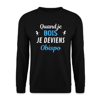 Quand je bois je deviens Pascal Obispo - Sweat-shirt Unisexe - noir - Devant - Alina (178cm) & Michal (187cm)