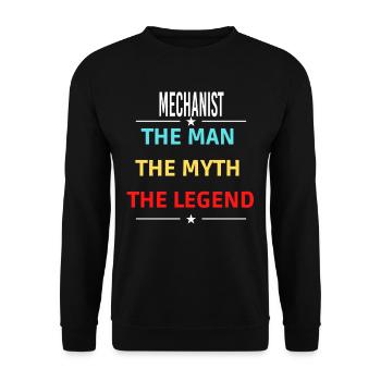The Man The Myth The Legend MECHANIST - Unisex Sweatshirt - black - Front - Alina (178cm) & Michal (187cm)