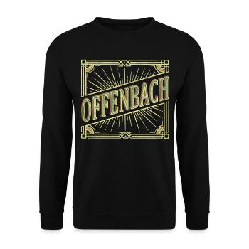 Offenbach Deutschland Stadt Schrift Vintage Retro - Unisex Pullover - Schwarz - Vorne - Alina (178cm) & Michal (187cm)