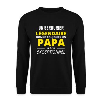 SERRURIER légendaire drôle papa exceptionnel - Sweat-shirt Unisexe - noir - Devant - Alina (178cm) & Michal (187cm)