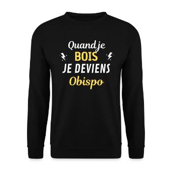 Quand je bois je deviens Pascal Obispo - Sweat-shirt Unisexe - noir - Devant - Alina (178cm) & Michal (187cm)