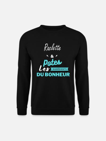 potes les ingrédients du bonheur Raclette - Sweat-shirt Unisexe - noir
