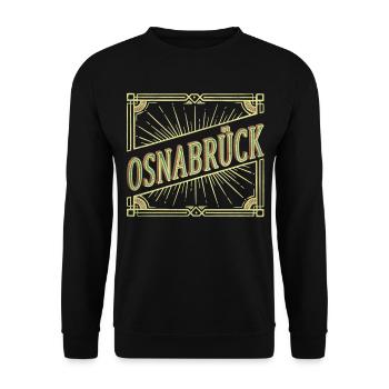 Osnabrück Allemagne City Font Vintage Retro - Sweat-shirt Unisexe - noir - Devant - Alina (178cm) & Michal (187cm)
