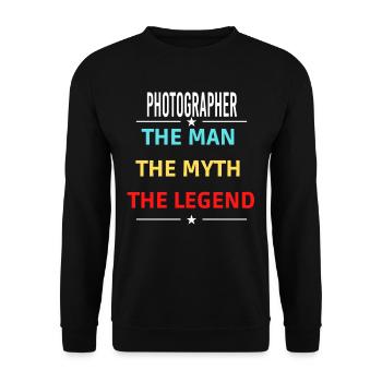 L’homme Le mythe La légende PHOTOGRAPHE - Sweat-shirt Unisexe - noir - Devant - Alina (178cm) & Michal (187cm)