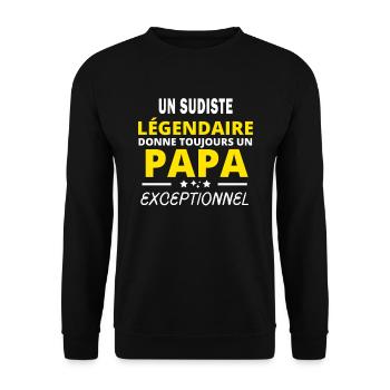SUDISTE légendaire drôle papa exceptionnel - Sweat-shirt Unisexe - noir - Devant - Alina (178cm) & Michal (187cm)