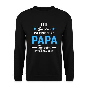 Zu sein ist eine ehre Papa ist undezahlbar Pilot - Unisex Pullover - Schwarz - Vorne - Alina (178cm) & Michal (187cm)