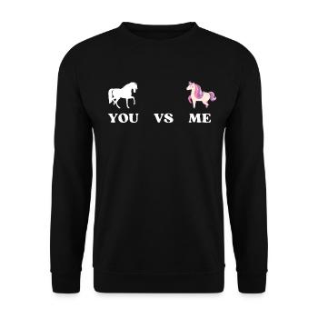 You Versus Me HORSE UNICORN - Unisex Sweatshirt - black - Front - Alina (178cm) & Michal (187cm)