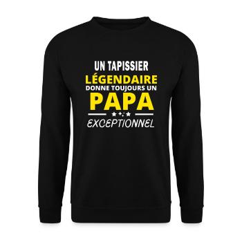 TAPISSIER légendaire drôle papa exceptionnel - Sweat-shirt Unisexe - noir - Devant - Alina (178cm) & Michal (187cm)