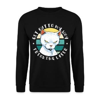 Sors de mon chemin, perdant fou, chat - Sweat-shirt Unisexe - noir - Devant - Alina (178cm) & Michal (187cm)