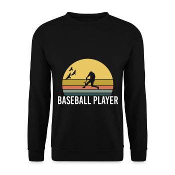 Retro Vintage Sunset Évolution Baseball - Unisex Pullover - Schwarz - Vorne - Alina (178cm) & Michal (187cm)