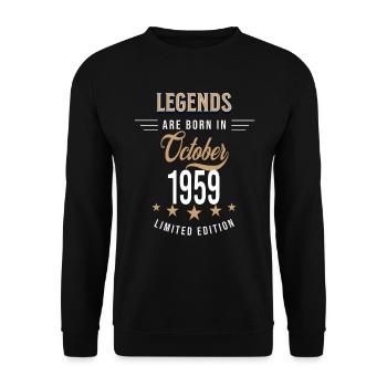 Legends are born in October 1959 - Unisex Sweatshirt - black - Front - Alina (178cm) & Michal (187cm)