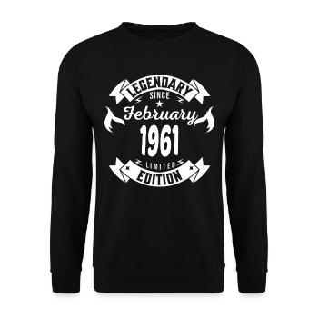 Légendaire depuis février 1961 - Sweat-shirt Unisexe - noir - Devant - Alina (178cm) & Michal (187cm)