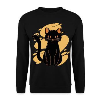 Black Cat Bombay Cat Outfit for - Unisex Sweatshirt - black - Front - Alina (178cm) & Michal (187cm)