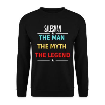 The Man The Myth The Legend SALESMAN - Unisex Sweatshirt - black - Front - Alina (178cm) & Michal (187cm)