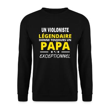 VIOLONISTE légendaire drôle papa exceptionnel - Sweat-shirt Unisexe - noir - Devant - Alina (178cm) & Michal (187cm)