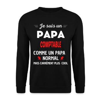 Je suis un PAPA COMPTABLE - Sweat-shirt Unisexe - noir - Devant - Alina (178cm) & Michal (187cm)