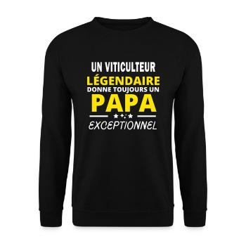VITICULTEUR légendaire drôle papa exceptionnel - Sweat-shirt Unisexe - noir - Devant - Alina (178cm) & Michal (187cm)