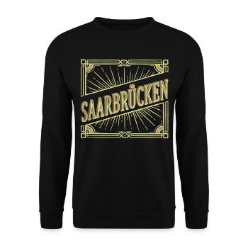 Sarrebruck Allemagne Ville Vintage Rétro - Sweat-shirt Unisexe - noir - Devant - Alina (178cm) & Michal (187cm)