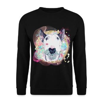 Bullterrier Glitter and Gold - Unisex Pullover - Schwarz - Vorne - Alina (178cm) & Michal (187cm)