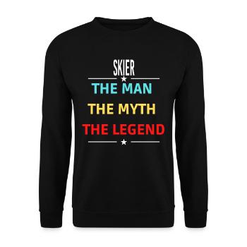 Der Mann Der Mythos Die Legende SKIER - Unisex Pullover - Schwarz - Vorne - Alina (178cm) & Michal (187cm)