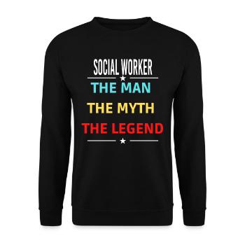 The Man The Myth The Legend SOCIAL WORKER - Unisex Sweatshirt - black - Front - Alina (178cm) & Michal (187cm)