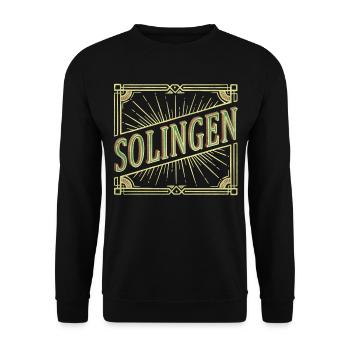 Solingen Germany City Font Vintage Retro - Unisex Sweatshirt - black - Front - Alina (178cm) & Michal (187cm)