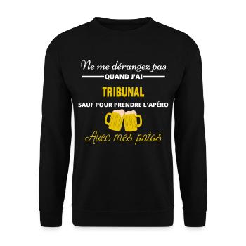 Ne me dérangez pas QUAND J'ai l'apéro tribunal - Sweat-shirt Unisexe - noir - Devant - Alina (178cm) & Michal (187cm)