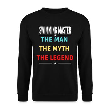 The Man The Myth The Legend SWIMMING MASTER - Unisex Sweatshirt - black - Front - Alina (178cm) & Michal (187cm)