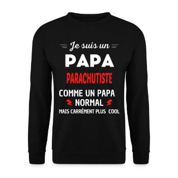 Je suis un PAPA PARACHUTISTE - Sweat-shirt Unisexe - noir - Devant - Alina (178cm) & Michal (187cm)