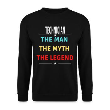 Der Mann Der Mythos Die Legende TECHNIKER - Unisex Pullover - Schwarz - Vorne - Alina (178cm) & Michal (187cm)