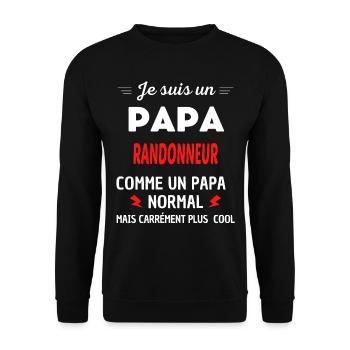 Je suis un PAPA RANDONNEUR - Sweat-shirt Unisexe - noir - Devant - Alina (178cm) & Michal (187cm)