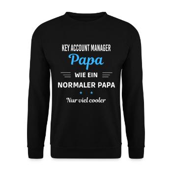 normaler Papa nur viel cooler Key Account Manager - Unisex Pullover - Schwarz - Vorne - Alina (178cm) & Michal (187cm)