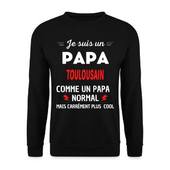 Je suis un PAPA TOULOUSAIN - Sweat-shirt Unisexe - noir - Devant - Alina (178cm) & Michal (187cm)