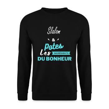 potes les ingrédients du bonheur Slalom - Sweat-shirt Unisexe - noir - Devant - Alina (178cm) & Michal (187cm)