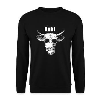 Kuhl lustiger spruch / Wortwitz Logodesign Humor - Unisex Pullover - Schwarz - Vorne - Alina (178cm) & Michal (187cm)