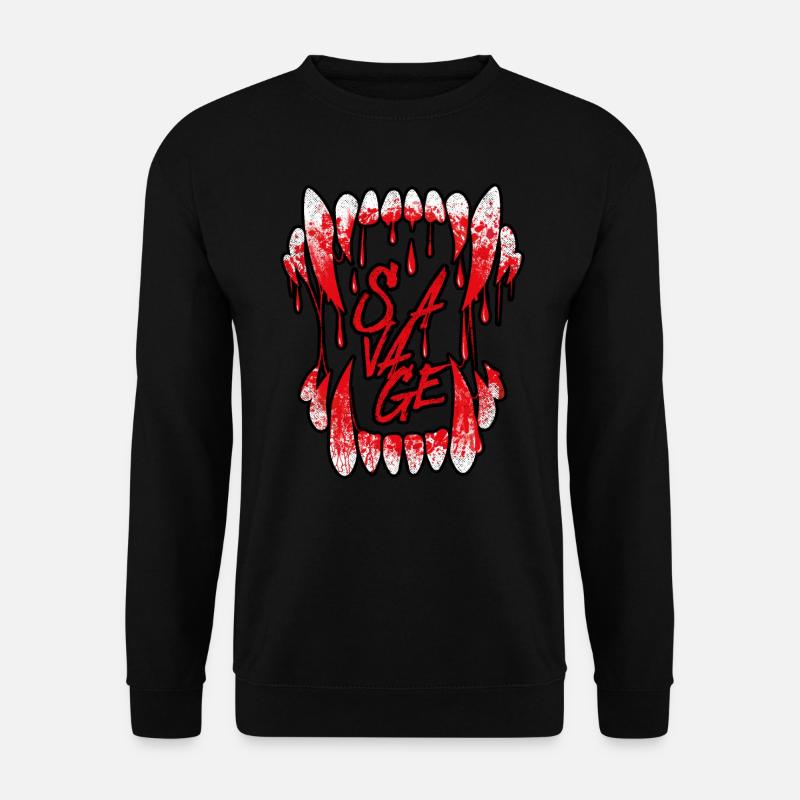 Crocs de loup effrayants avec du sang - Sweat-shirt Unisexe - noir
